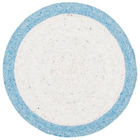 Safavieh 5 x 5 ft. Braided Contemporary Round Rug, Ivory & Blue BRD902A-5R